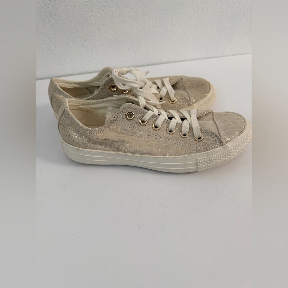 Converse Chuck Taylor All Star Metallic Egret Suede Low Sneaker  561647C Sz 7